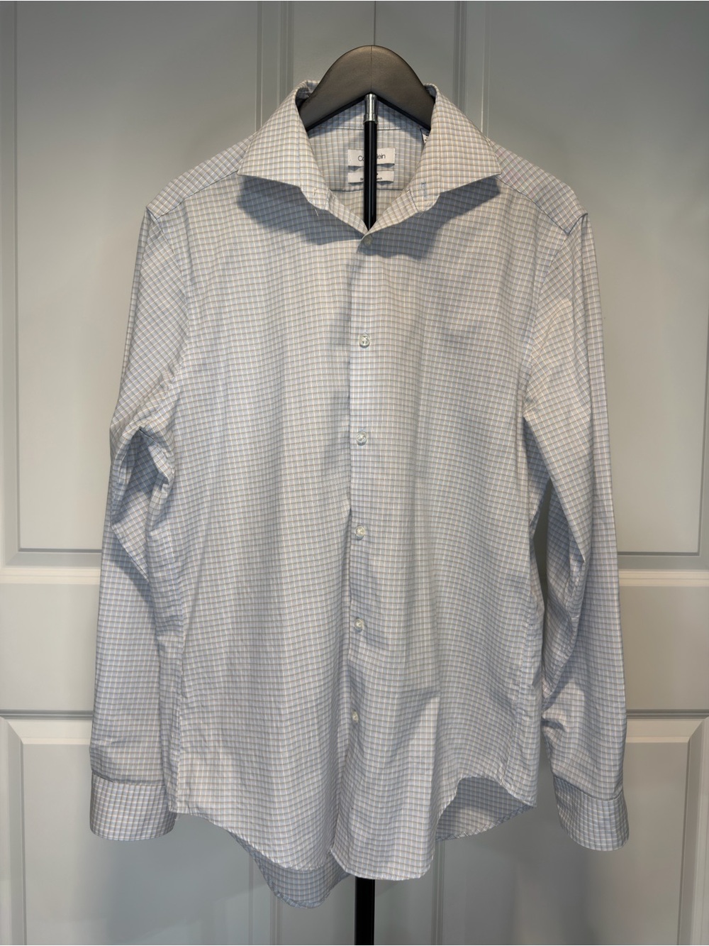 Calvin Klein Light Blue Micro-Check Dress Shirt